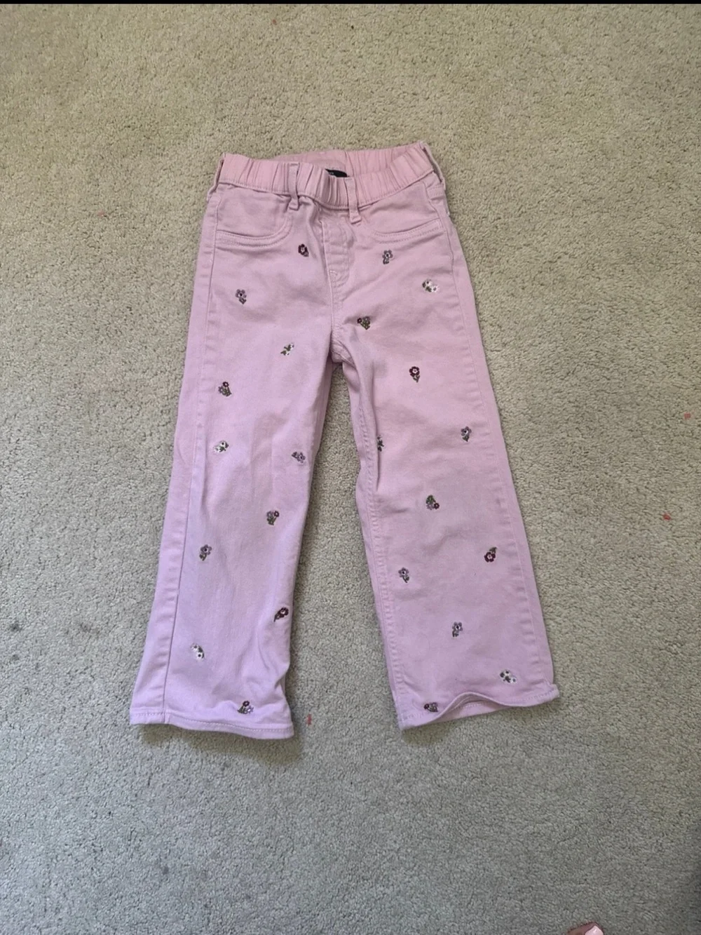 GAP Pink Floral Embroidered Jeans & Blue Heart Patch Denim